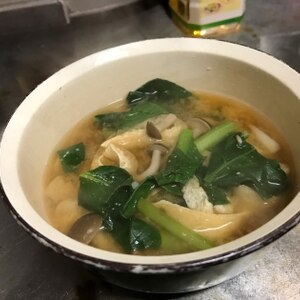 今日の味噌汁★小松菜・しめじ・きざみあげ